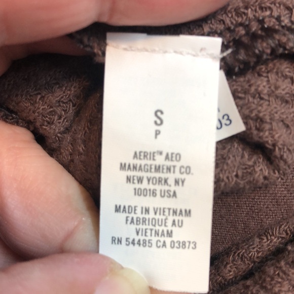 Aerie Waffle Joggers Women's S/P chocolate brown sweat pants thermal EUC - Picture 12 of 15